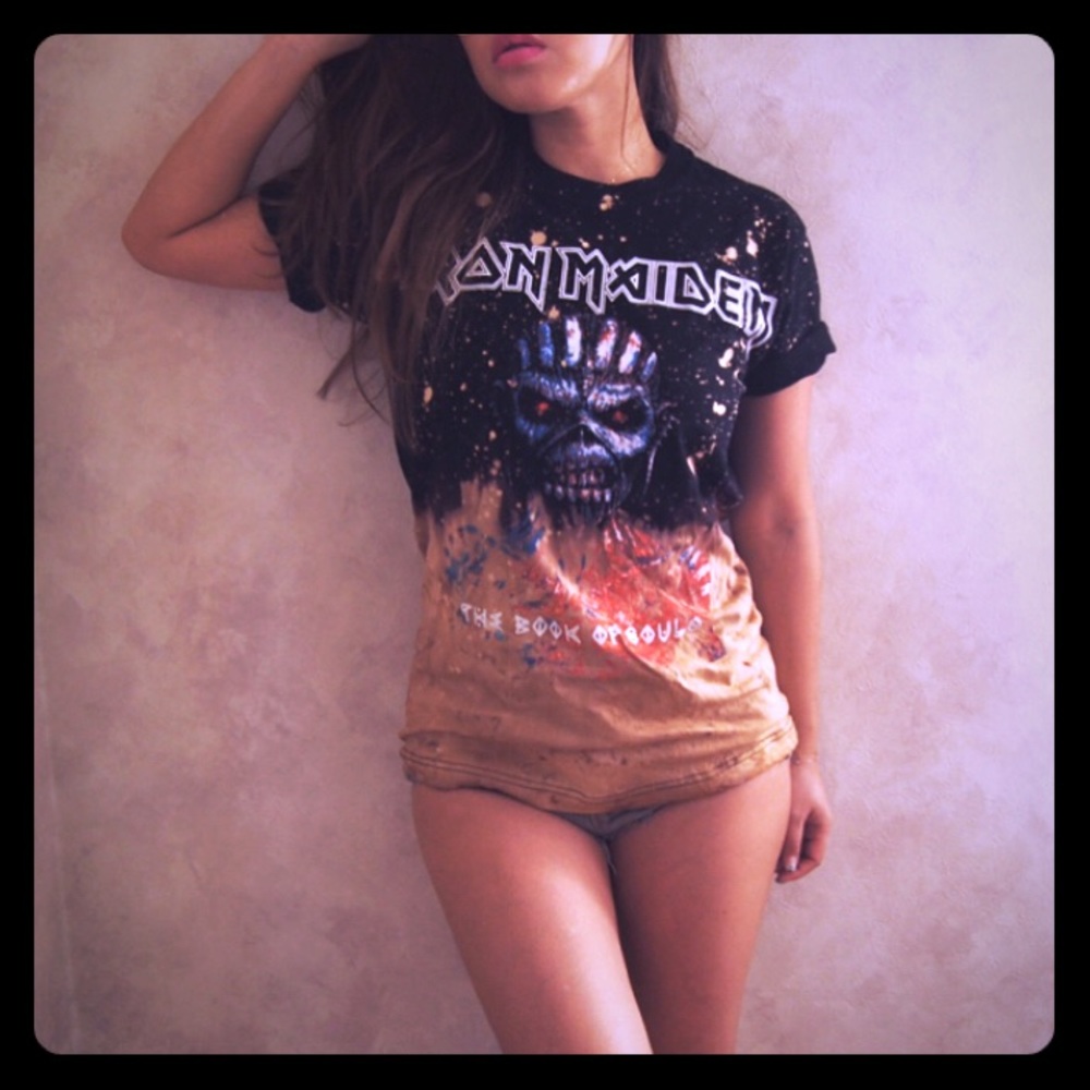 Iron Maiden book of souls custom band tee.